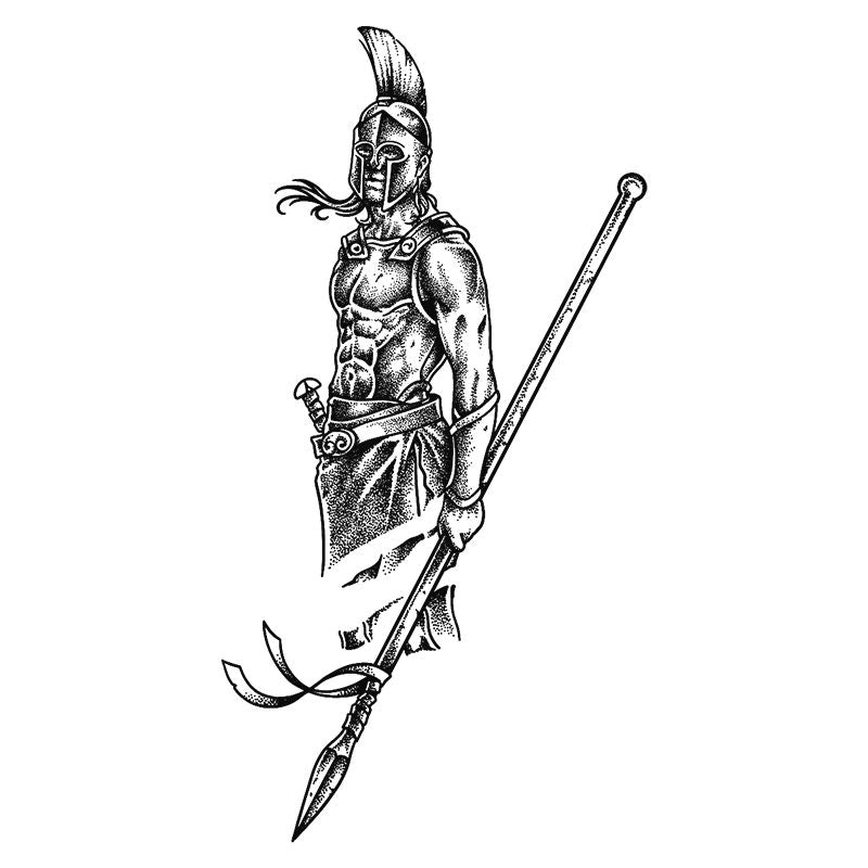 Spartan Warrior丨Herbal Tattoo Sticker Arm/Forearm/Hand/Leg/Shoulder Classic/Tribal Semi-permanent tattoo